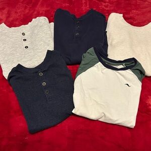Tommy Bahama Kids Long Sleeve Tees - Navy, Gray, Cream, and Green